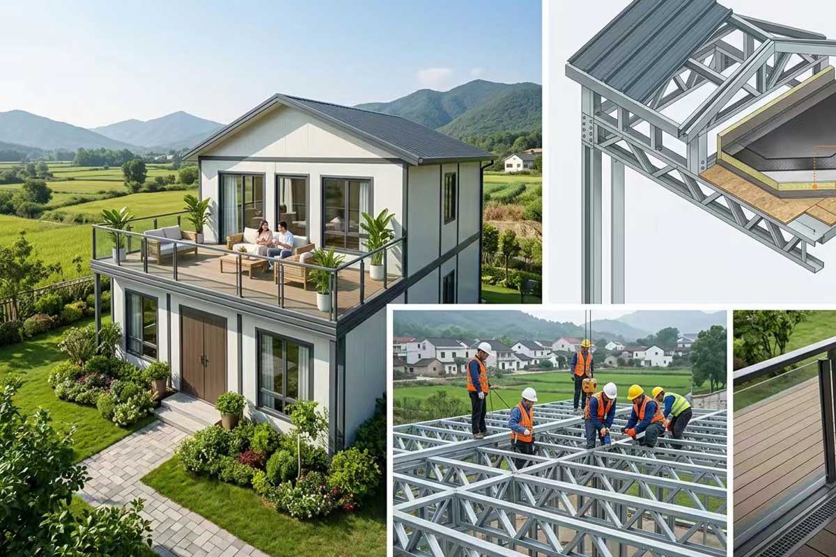 帶露臺(tái)的輕鋼別墅：2026回鄉(xiāng)建房新標(biāo)桿，盡享高端田園生活(圖1)